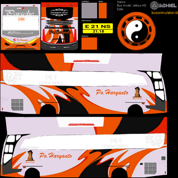 download livery Bussid PO Haryanto HD jernih