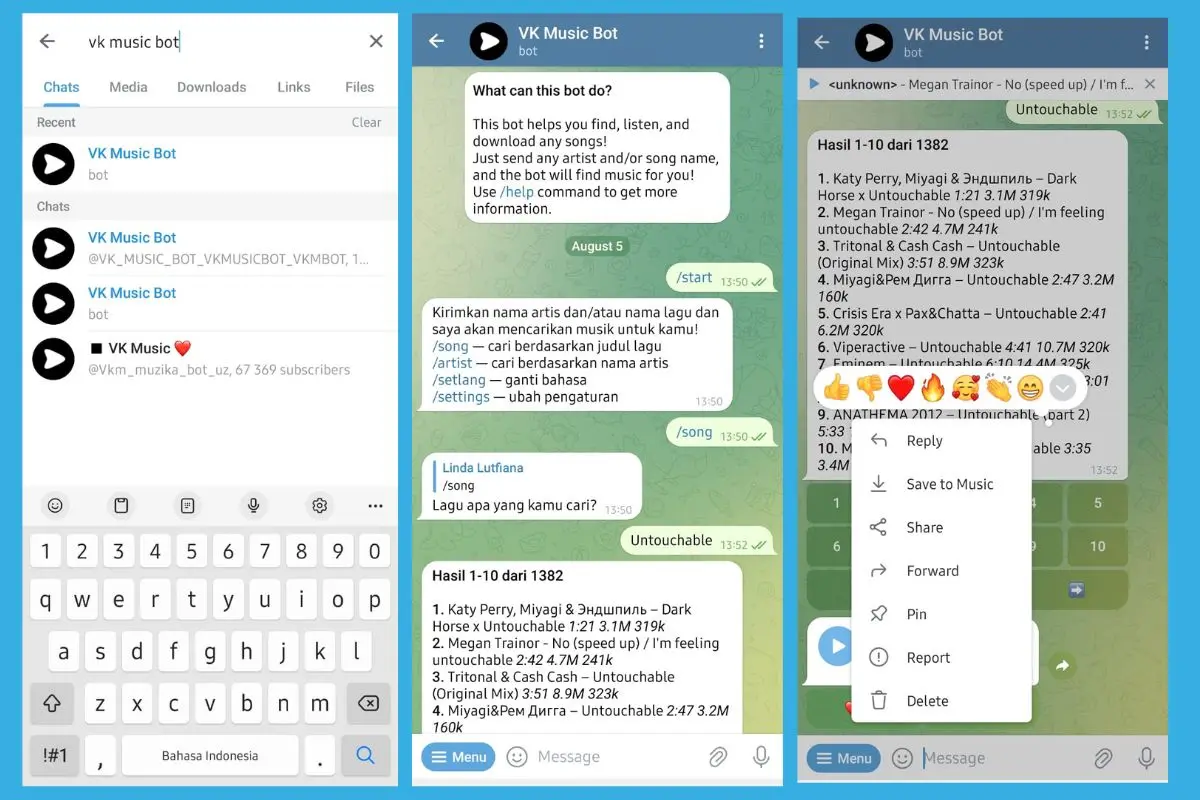 vk musik bot untuk download lagu di Telegram