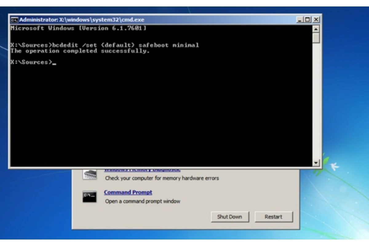 Cara Masuk Safe mode Windows 7 Lewat CMD