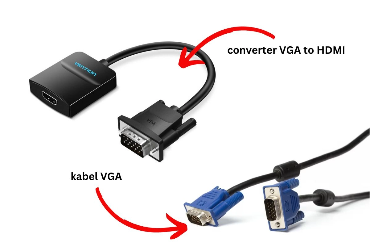 cara menghubungkan laptop ke proyektor dengan kabel VGA