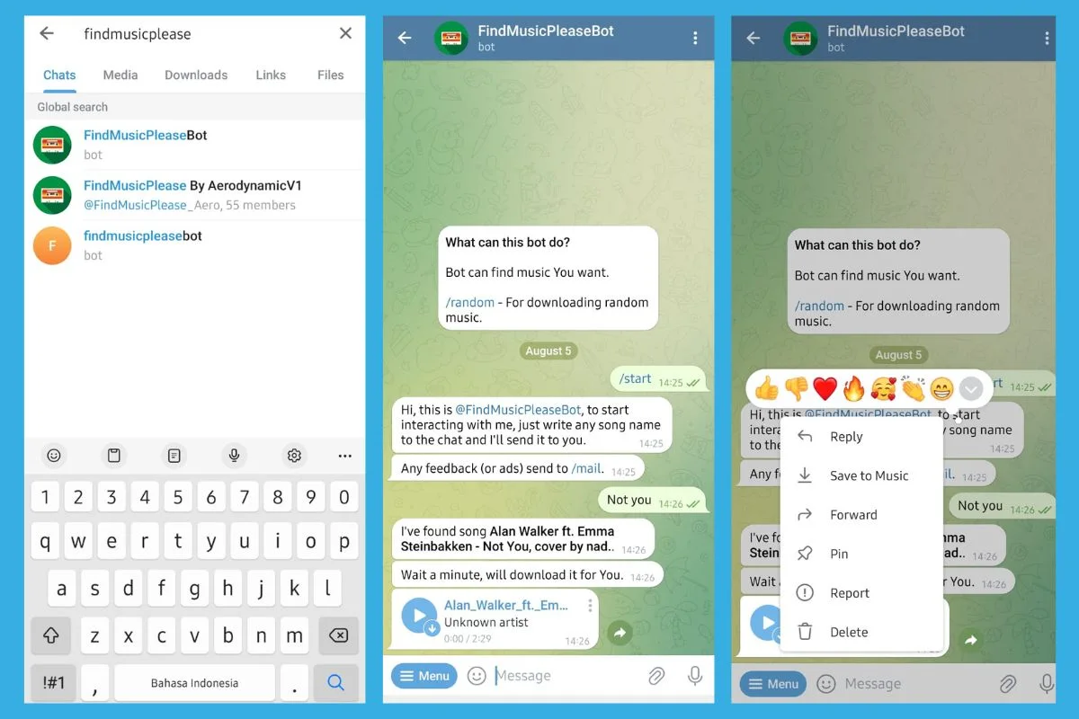 bot Telegram untuk download lagu