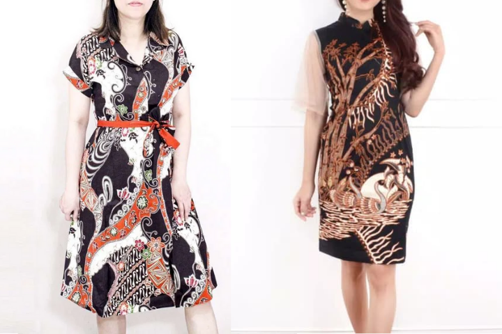 OOTD Model Dress Batik Selutut